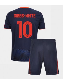 Billige Nottingham Forest Morgan Gibbs-White #10 Tredjedraktsett Barn 2025-26 Kortermet (+ Korte bukser)